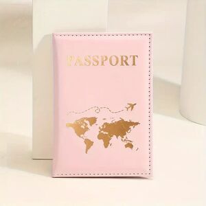 Passport wallet travel handy Pink with Gold Lettering Padded NWT